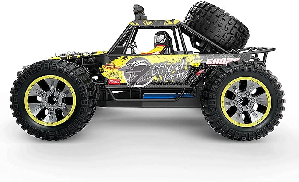 1/10 Scale Large Off-Road RC Vehicle,4WD High-Speed Competitive Remote Control Car,Bigfoot Monster Climbing RC Truck,2.4G Shock-Absorbing RC Car,Children's Adult Toy Gift (Color : Yellow)