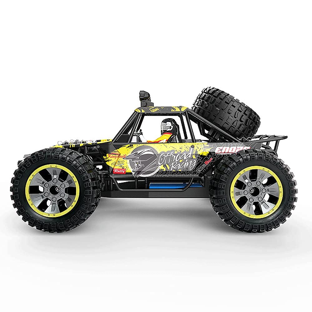1/10 Scale Large Off-Road RC Vehicle,4WD High-Speed Competitive Remote Control Car,Bigfoot Monster Climbing RC Truck,2.4G Shock-Absorbing RC Car,Children's Adult Toy Gift (Color : Yellow)
