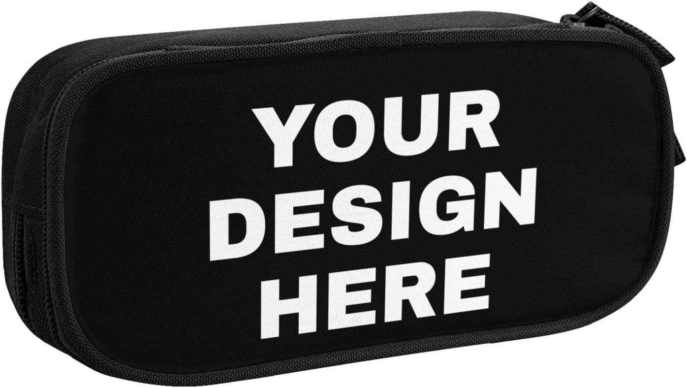 Custom Pencil Case With Name Logo - Customized Pencil Bags Personalized Bag Add Your Text Photo Customized Bags Zipper for Business Work Company Bulk