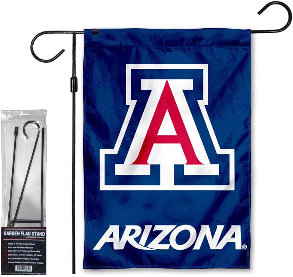 Arizona Wildcats Garden Banner Flag with Flag Pole Stand Set