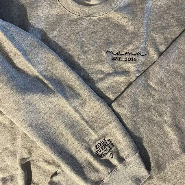 Personalized Mama Embroidered Sweatshirt, Mother Day Sweatshirt, for Mom Grandma - Image 5
