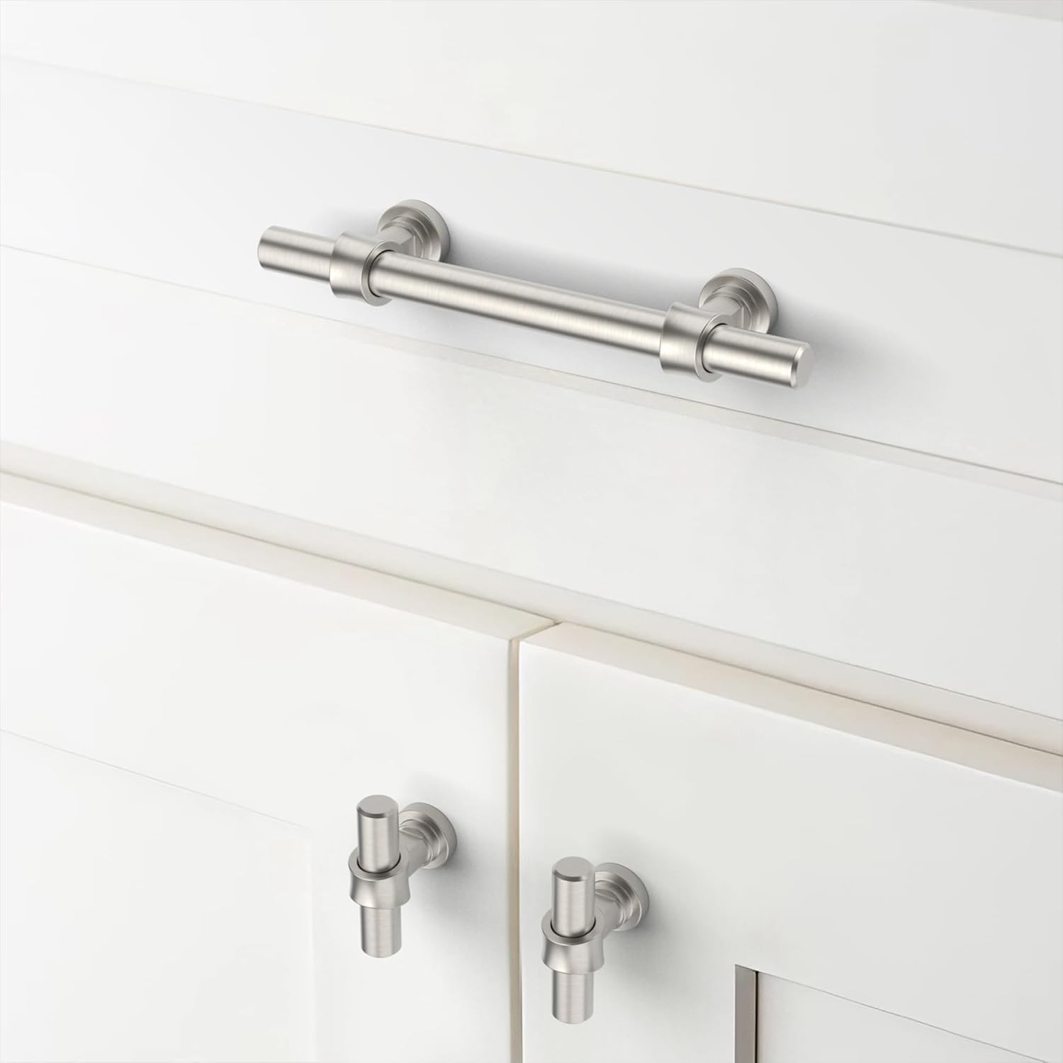 Kitchen Cabinet Knobs 2 Inch Length Single Hole T Bar Handle Pack of 10