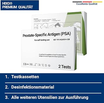 2 x PSA Test Prostate Self Test for Home for Men - Quick Test for Determining Increased PSA Concentration in the Blood - Early Orientation