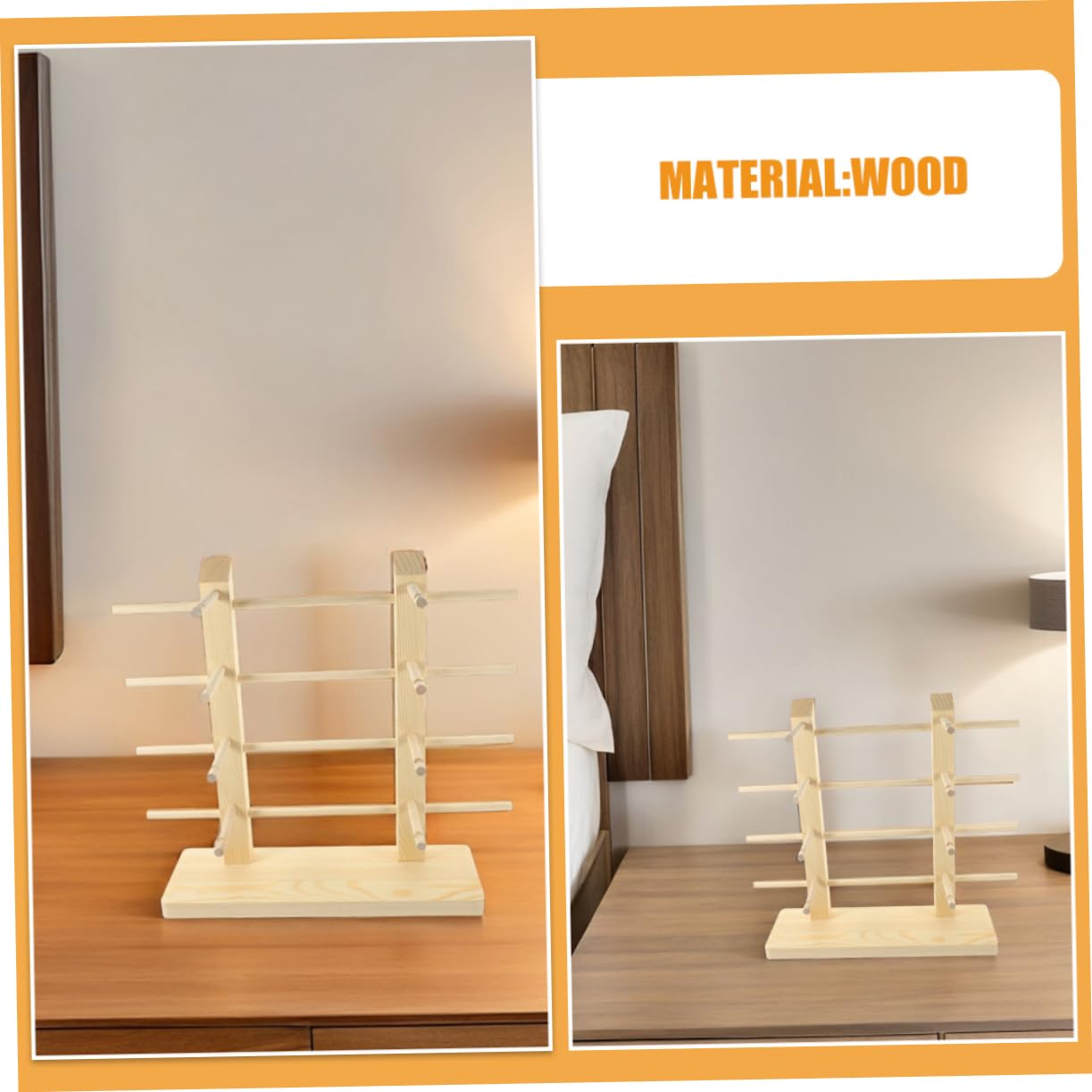 2piezas Expositor De Gafas De Madera Unidades Soporte Multicapa para Tiendas y Mostradores Expositor De Gafas De Madera para Dormitorio