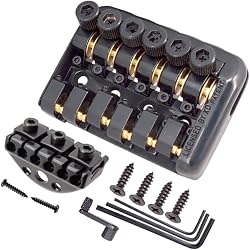 Chevalet de guitare fixe à 6 cordes sans tête Noir