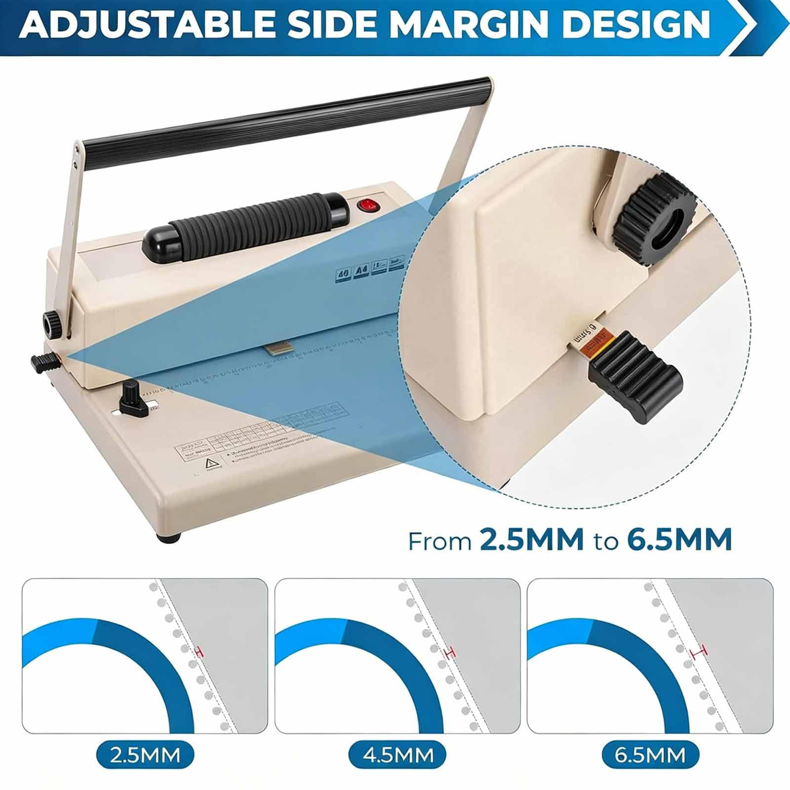 Rilegatrice A Spirale, Inseritrice Elettrica A Spirale con Lama in Acciaio Legato, velocità di Rotazione Regolabile E capacità di Perforazione di 12 Fogli, per Quaderni, Agende, Planner