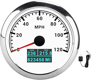 Gps Speedometer, 3 in 1 Gps Speedometer 120 Mph Speedometer Cog Total Trip Mileage Ip67 Waterproof Boat Odometer Suitable for Marine Cars and Trucks