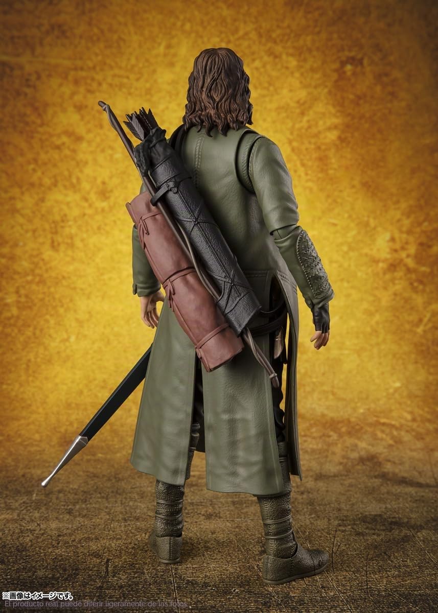 Figura de acción prepintada de TAMASHII Nations S.H. Figuarts Aragorn (El señor de los Anillos), Aprox. 155 mm, PVC, ABS y Tela, Figura de acción prepintada