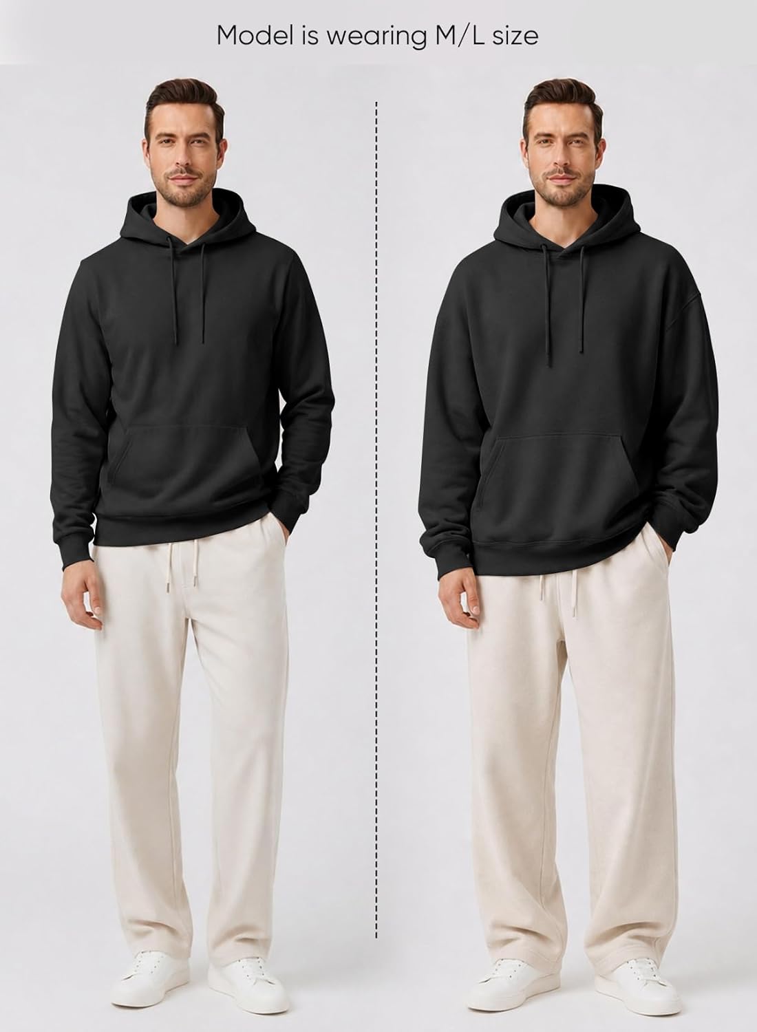 JMIERR Mens Fleece Lined Oversized Hoodie Pullover Sweatshirts
