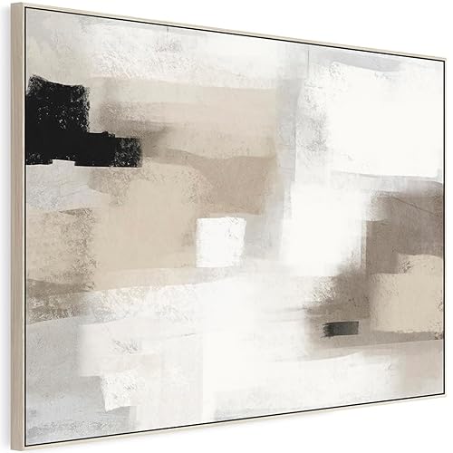 Wallfillers Neutral Wall Art Prints - Framed Canvas for Living Room - Beige - 2085 (123cm x 82cm)