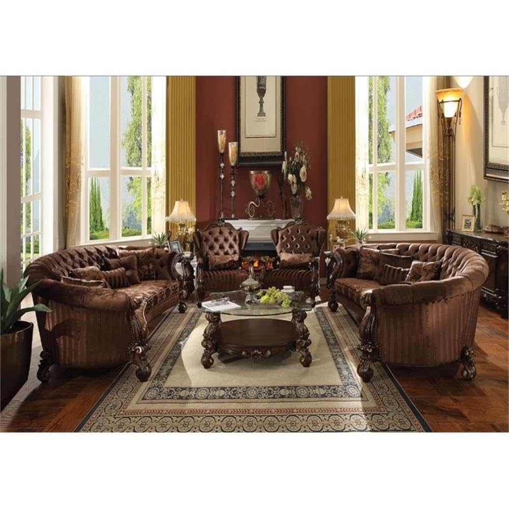 Amazon.com: Acme Versailles Sofa with 5 Pillows in Brown Velvet