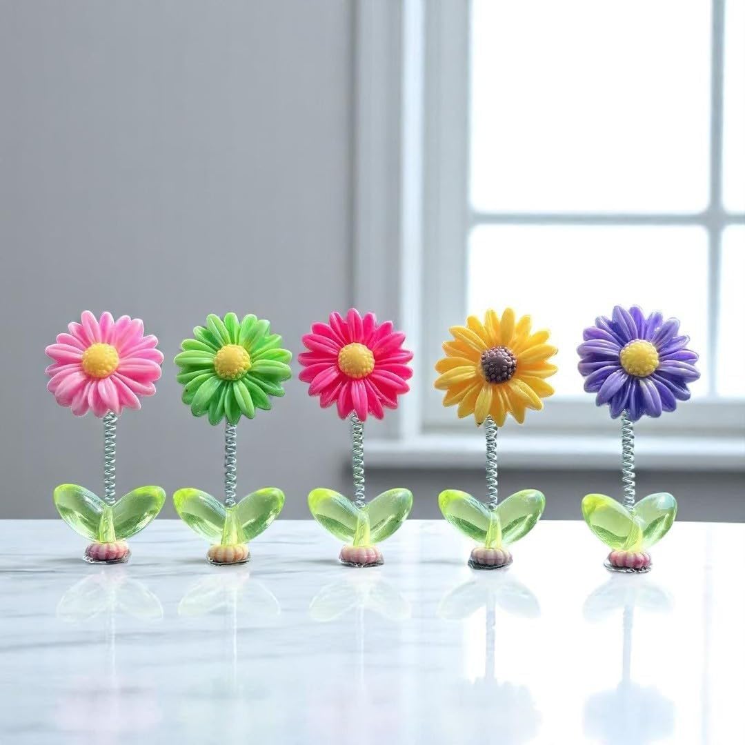 ACROWN Cute Sunflower Car Dashboard Decoration (5 Pcs) – Shaking Flower Car Interior Decor for Women & Girls, Mini Dashboard Showpiece, Car Accessories Interior Decor Gift (Sunflowers Multicolor)-picture-15