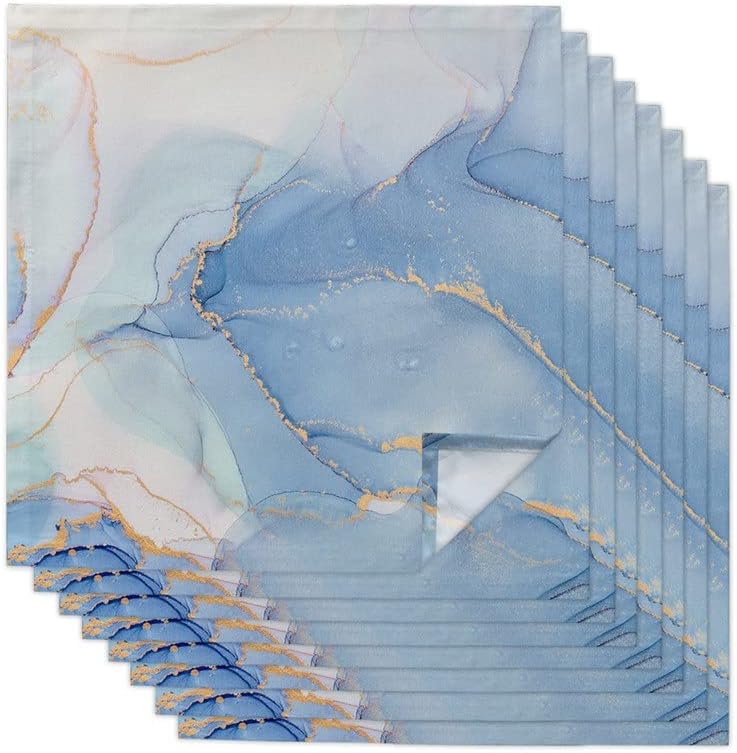 Blue Marble Napkins Cloth Set Wedding Party Table Cloth Soft Kitchen Dinner Napkins Christmas Napkins (Color : 6pcs, Size : 50x50cm) (4pcs 50x50cm)