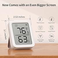 Vista 4 de Termómetro Higrómetro SwitchBot, Medidor de Humedad Interior Bluetooth para el Hogar, Sensor de Temperatura con Control de Aplicación, Gran Pantalla