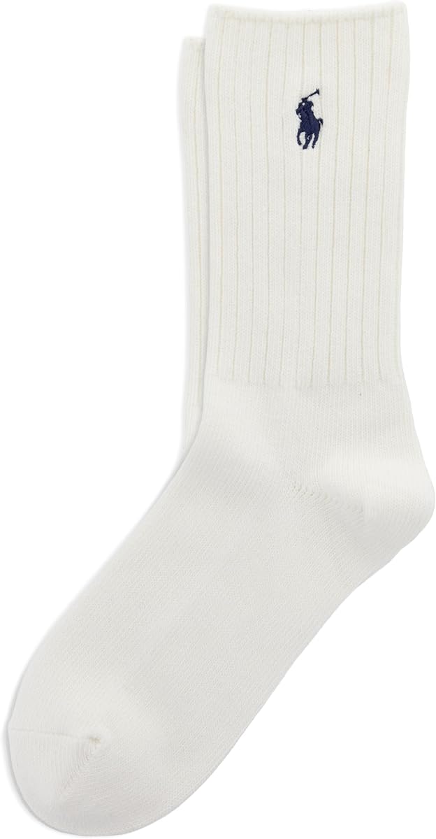POLO RALPH LAUREN Women's Casual Solid Color Crew Socks - 1 Pair - Combed Cotton Comfort