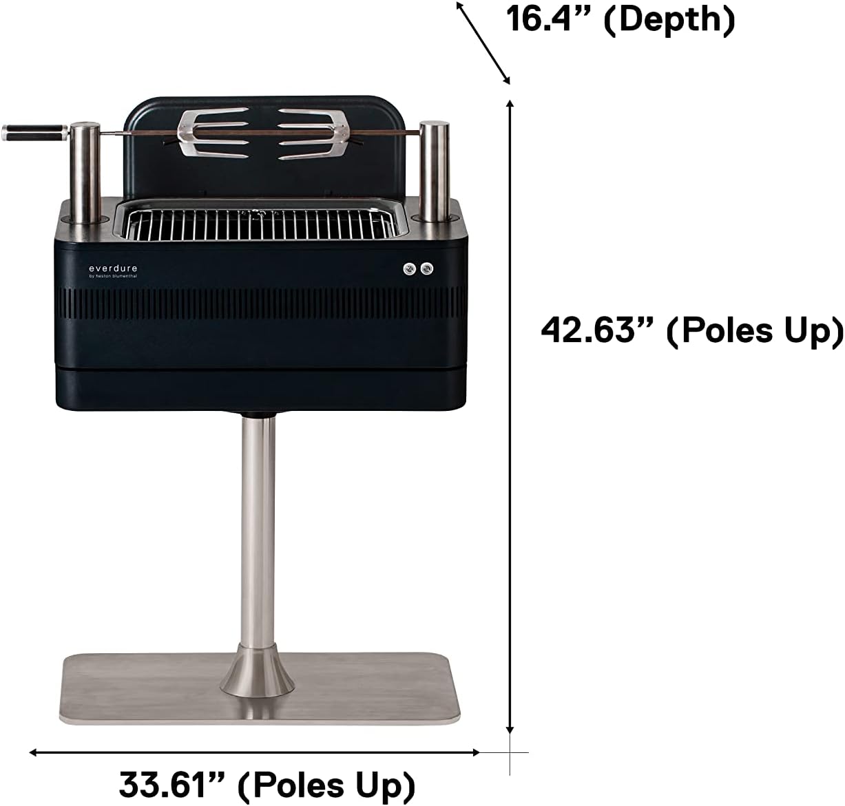 Everdure Fusion grill dimensions diagram