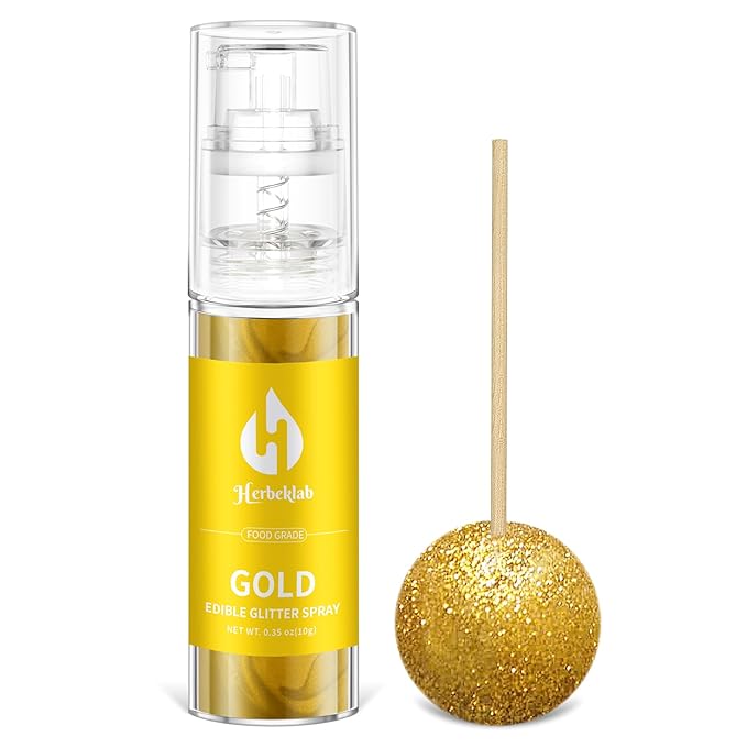 Gold Edible Glitter Spray - 10g Herbeklab Edible Gold Glitter