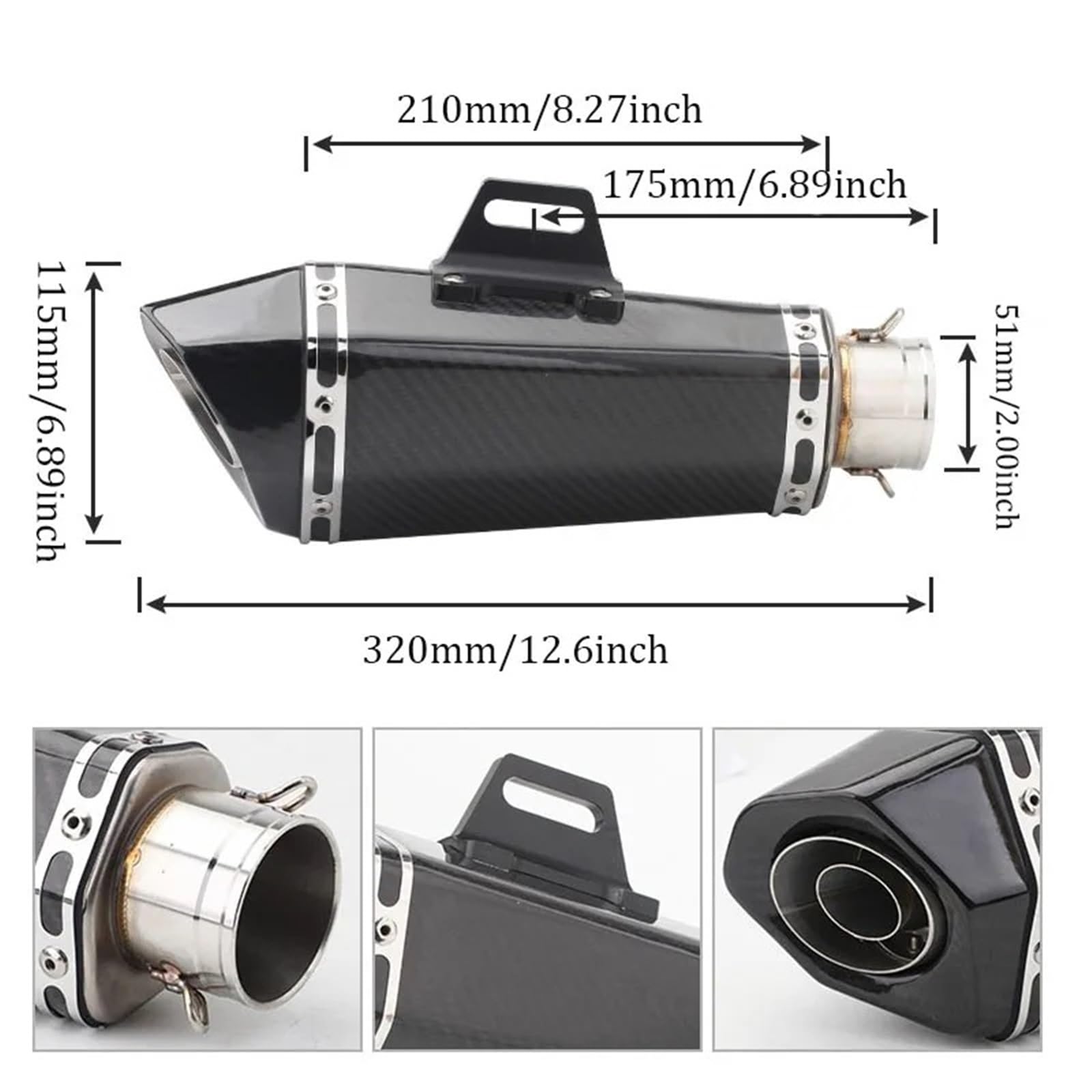 uniwersalna rura wydechowa Uniwersalny 36-51mm wydech motocyklowy z naklejkami Db Killer tłumik do Z900 GSXR1000 SV650 R6 R3 Tłumik końcowy | Type B
