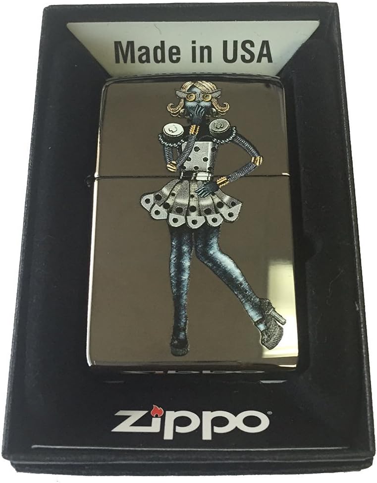 Zippo Custom Lighter - Steam Punk w/Skirt and High Heel Shoes Black Ice