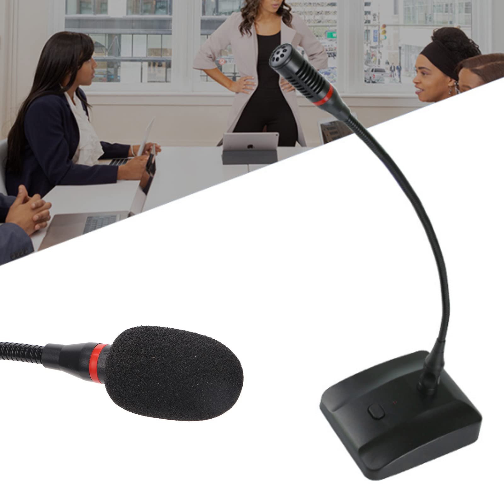 Microphone à Condensateur Col de Cygne de Bureau, Micro à Condensateur Vocal Filaire monté sur Table avec Filtre Anti-, Micro XLR pour Conférence Réunion Vidéo Diffusion en