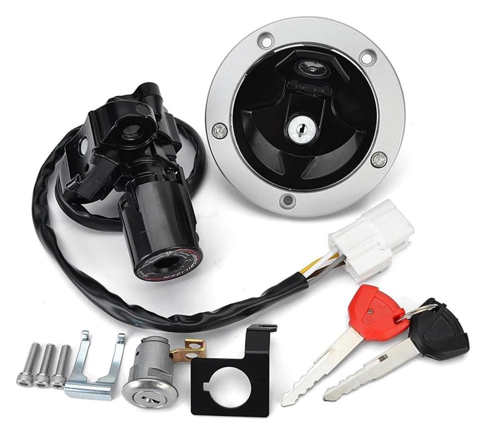 Cerradura De Encendido para Kawasaki para Ninja 1000 para ZX1000 2018-2019 27005-0608 Interruptor De Arranque Encendido Motocicleta Bloqueo Tanque Gasolina 2 Llaves