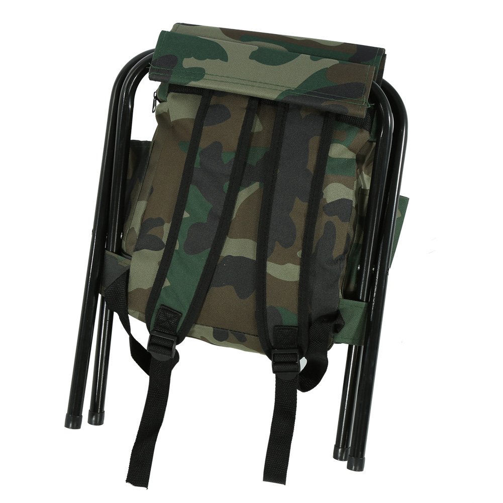 Sac à Dos avec Chaise, Portable en Plein air, Chaise de pêche, Tabouret Pliable avec Sac pour pêche, Camping, Voyage, Plage, Barbecue