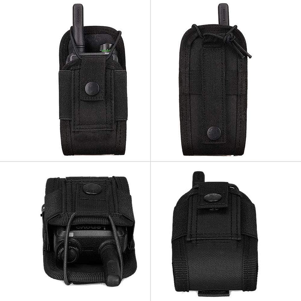 abcGoodefg Molle Radio Holder Walkie Talkie Pouch Case for Duty Belt Radio Holster Tactical Hunting Intercom Bag (1 Pack, Black) : Electronics