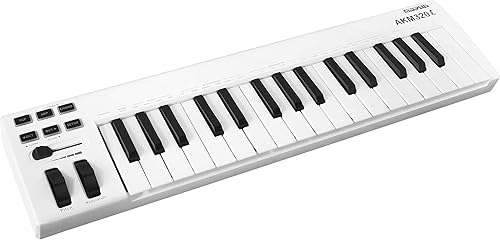 Miniatura 3 de MIDIPLUS AKM320L Controlador de teclado MIDI, blanco, 32 teclas