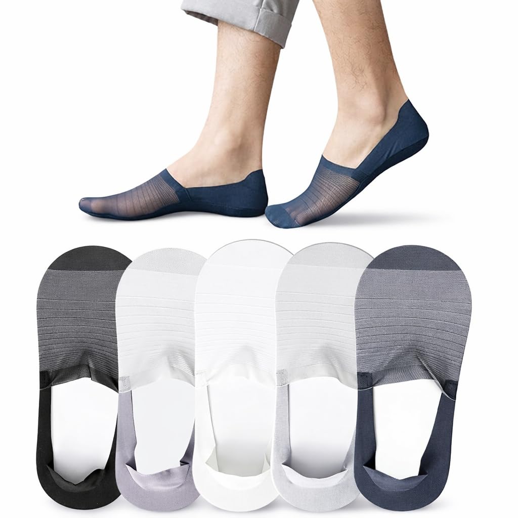 Unisex No-Show Invisible Socks with Silicone Anti-Slip Heel Grip – Premium Cotton & Breathable Mesh Loafer Liners – Multi-Color Pack of 3-picture-14