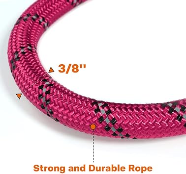 Taglory Double Dog Leash and 4FT Rope Dog Leash with Comfortable Padded Handle for Two Dogs