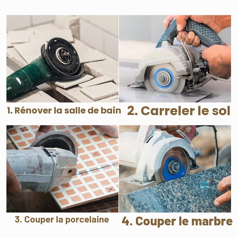 Disque Diamant Carrelage 230mm- BRSCHNITT Disque à Tronçonner Diamante Lame de Scie avec X Maille Turbo pour Porcelaine Tuile Marbre Céramique Granit.