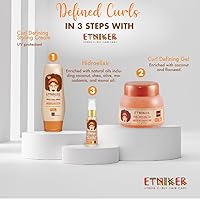 Vista 3 de ETNIKER - Kit de definición de cabello rizado y ondulado con textura afro, gel, hidroelixir y crema de peinado Control, nutrir, definir Coco