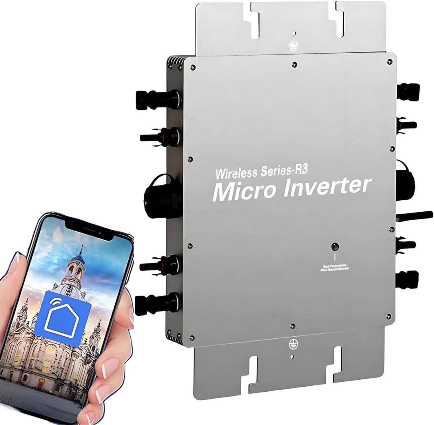 High Efficiency MPPT Microinverter, Pure Sine Wave DC to AC Solar Grid Tie Inverter 110V/220V, IP65 Waterproof for Residential & Commercial Use, Schools, Power Systems