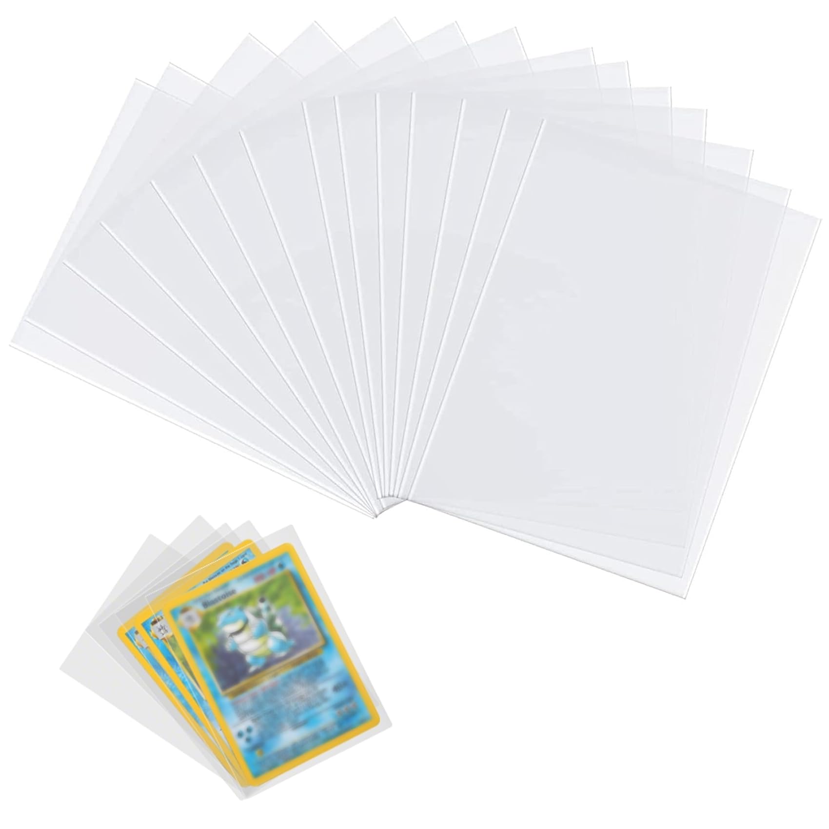 100 Pcs Clear Card Sleeves, Standard Size Trading Card Sleeves, Penny Sleeves Fit for Football, Sports, Game Cards, 66 x 91 mm