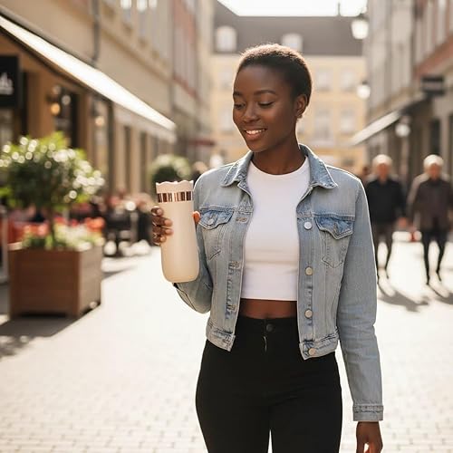 Miniatura 2 de Cafetera de prensa francesa de viaje de 12 onzas, taza de café francesa portátil de doble pared de acero inoxidable aislada al vacío taza de café y