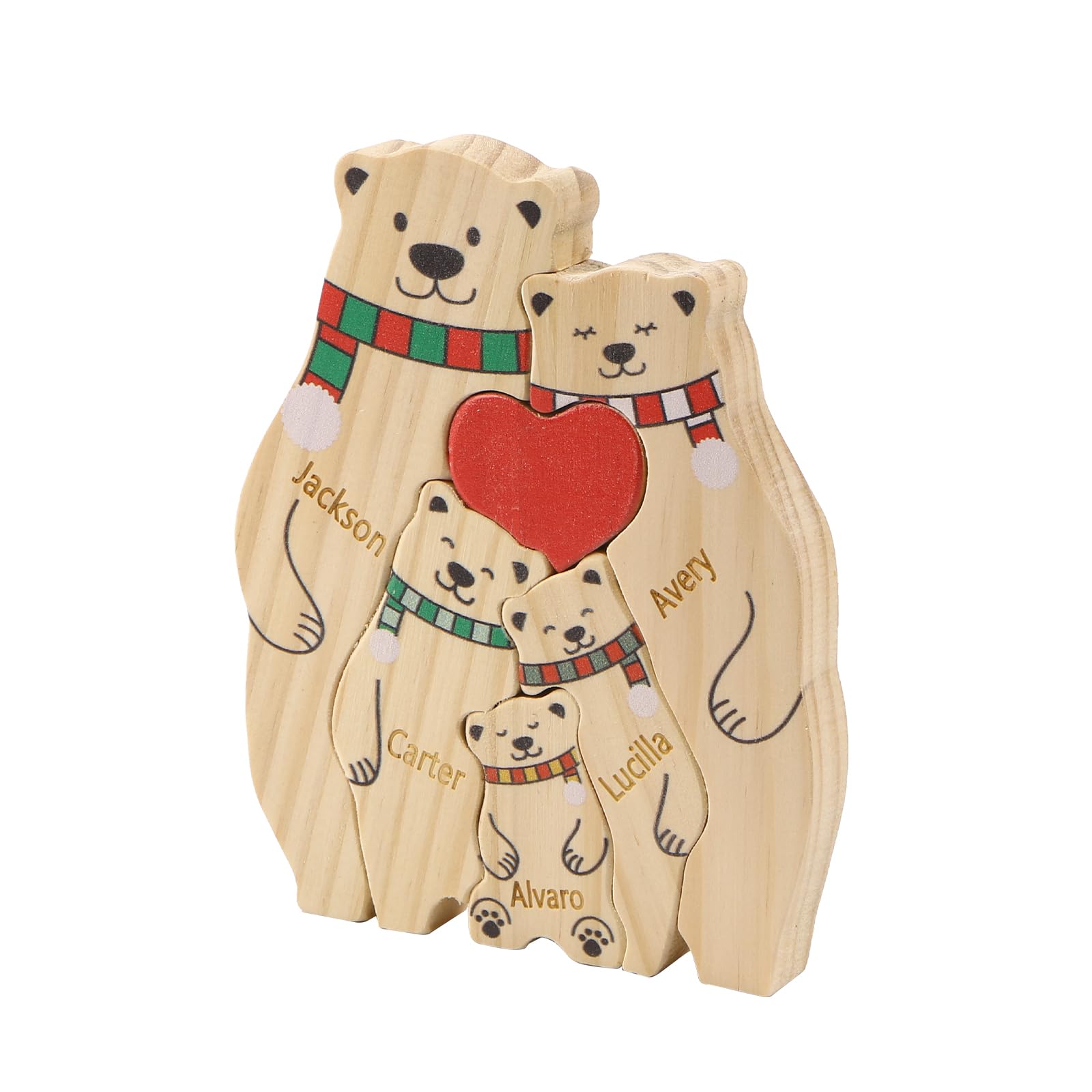 Amazon.com: EnvoGif Custom Wooden Bear Family Puzzle with 2-6