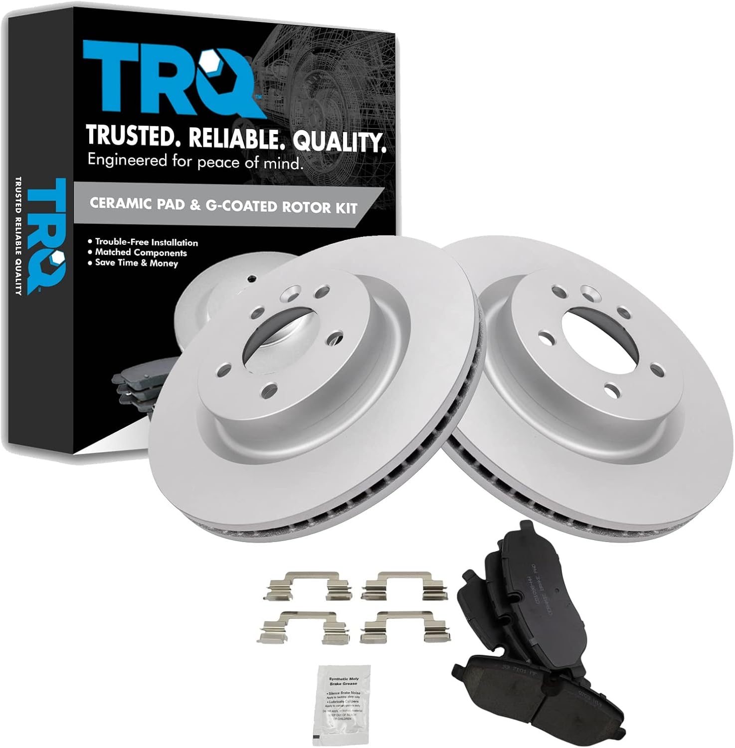 Front Brake Pad and Rotor Set for RR/LR3 (Ceramic Pads, G-Coated Rotors)