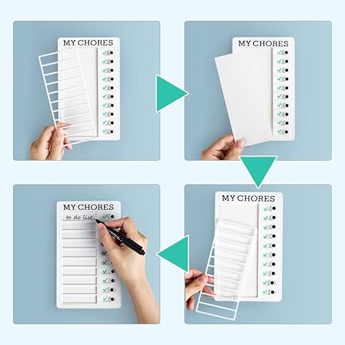 Miniatura 4 de Tabla de tareas de 2 piezas para niños, múltiples herramientas para niños, lista de verificación, tabla de verificación, calendario de rutina (Mis