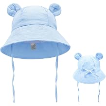 Baumwolle Baby Sonnenhut mit S er B renohren 6-48 Monate Jungen M dchen UV Schutz Sommerhut mit Verstellbarem Kinnriemen Bucket Hut Fischerhut
