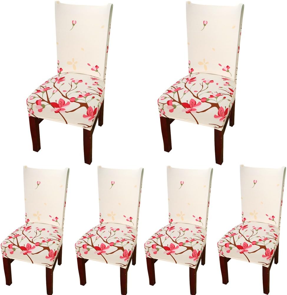 Deisy Dee Stretch Chair Cover Removable Washable for Hotel Dining Room Ceremony Chair Slipcovers Pack of 6