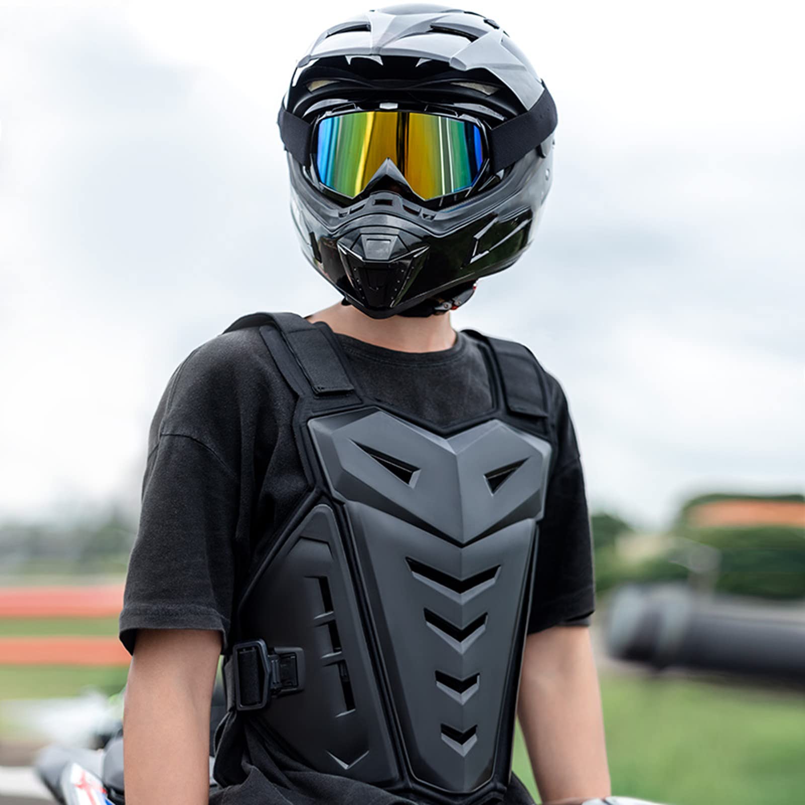 Kamizelka motocyklowa Kamizelka Kamizelka Protector Protector Armor Opancerzenie odporne na wstrząsy i wygodne Motocross Off-Road Racing Leżydium narciarstwo,White