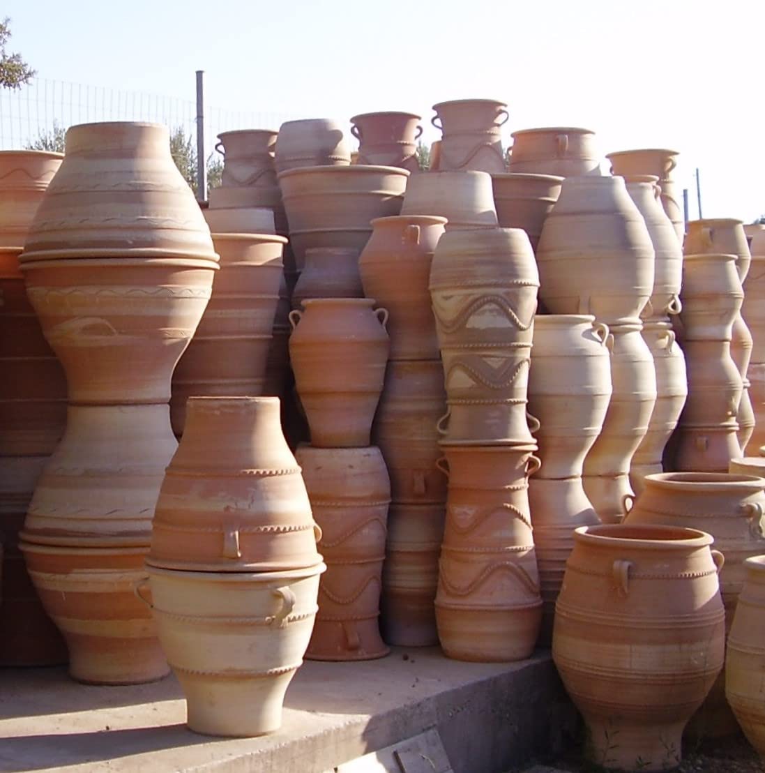 Palatina Werkstatt Vaso per piante in terracotta, 40 cm, resistente all'inverno, per balcone, terrazza e ingresso, realizzato a mano, in terracotta, resistente al gelo