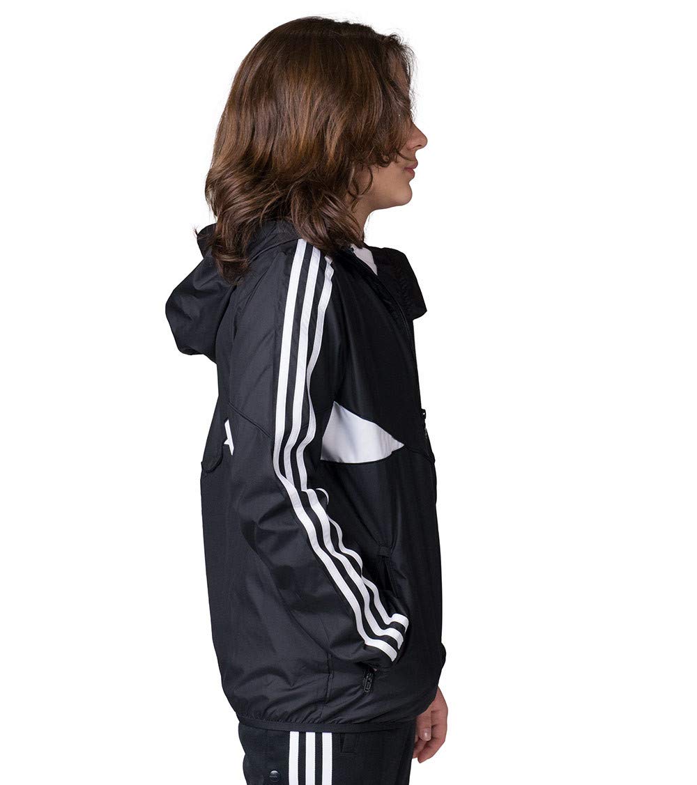 adidas Junior Colorado Windbreaker Big Kids Jackets Black/White bq8622 (Size S)