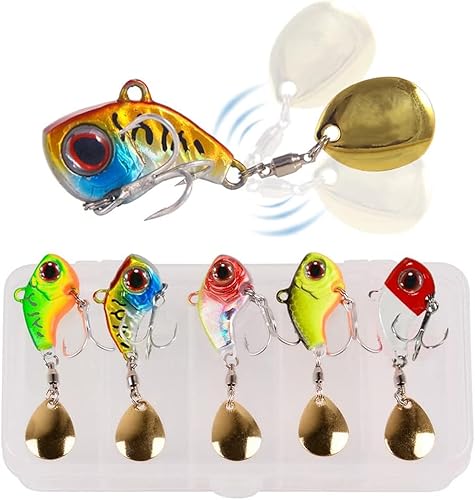 Vista 13 de Blade Baits Metal VIB Señuelos de pesca Hard Spinner Blade Baits Long Casting Cucharas de jigging para lubina, lucioperca, trucha, accesorios