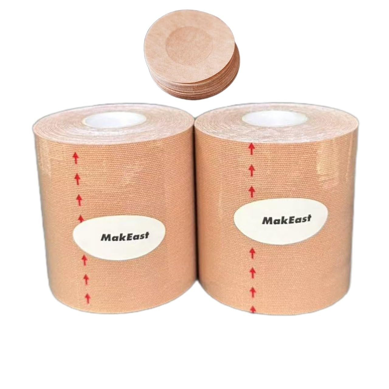 MakEast 2 Rolls Trans Tape for Transitioning Chest Binding Tape FTM Chest Binder with Nipple Covers Waterproof 3 in X 16.5 ft