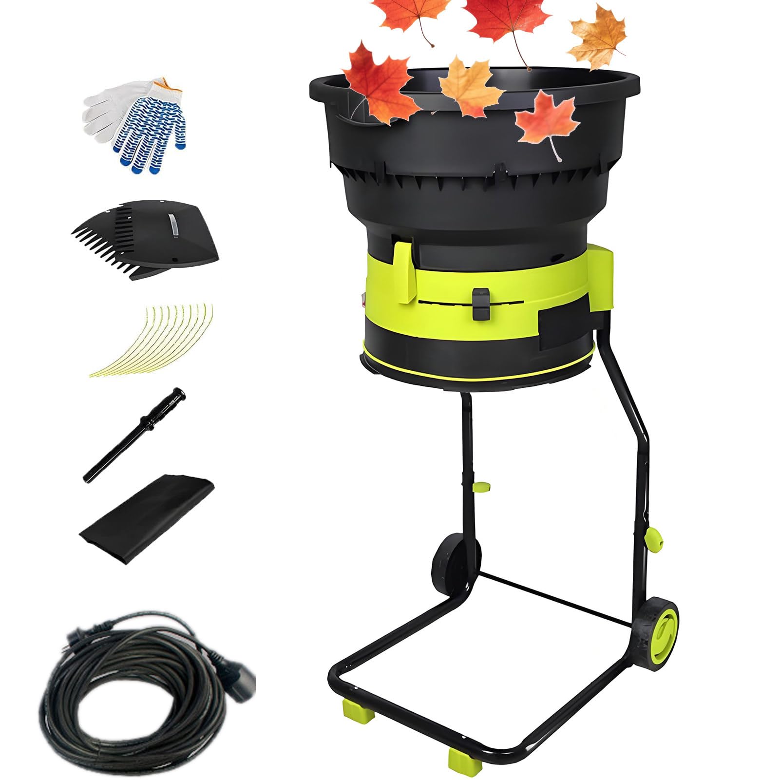 Trituradora eléctrica de jardín 8000 RPM y gran tolva de 54 cm