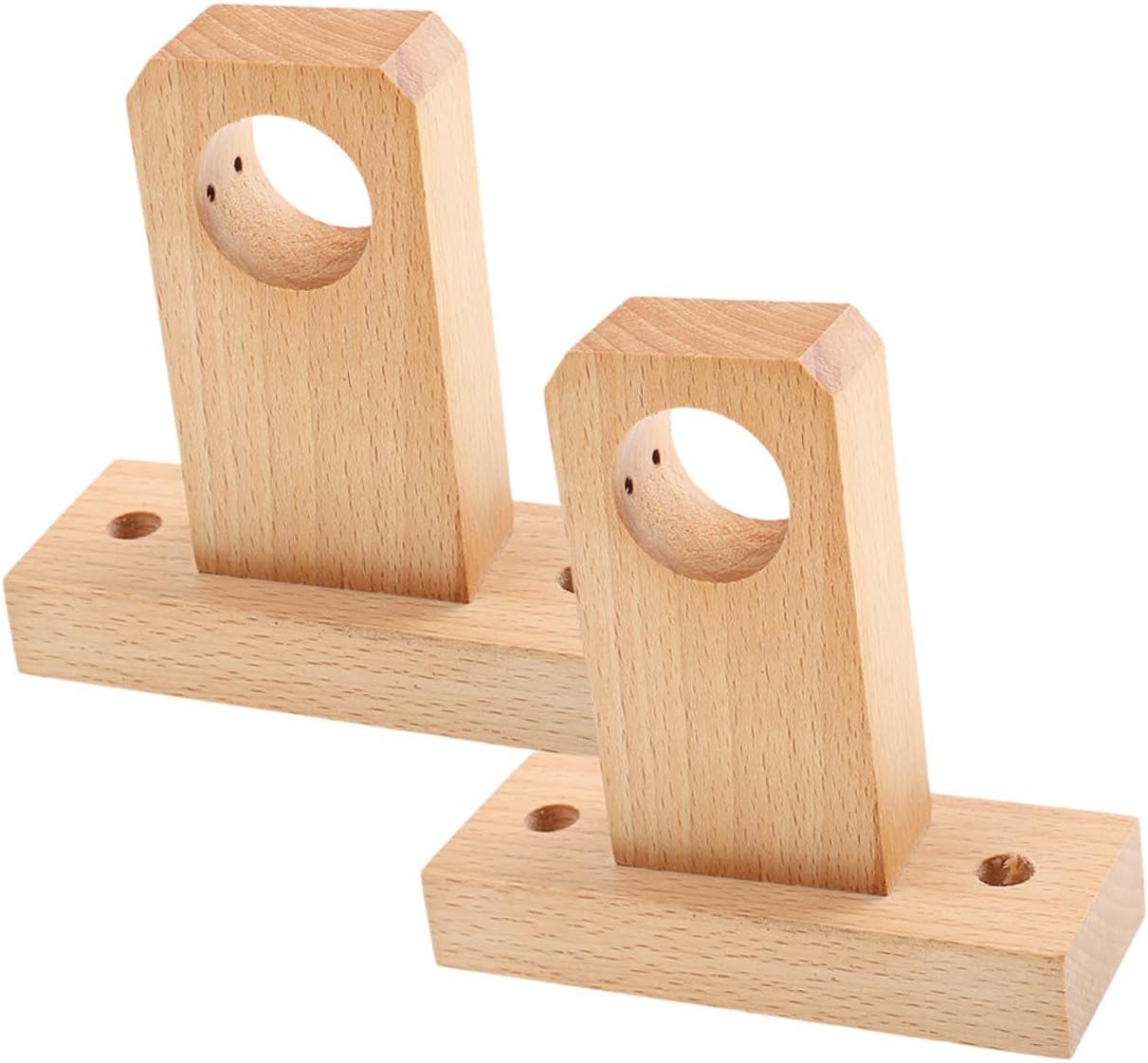 Levemolo 2pcs Wooden Wall Mount Curtain Rod Bracket Holders Blackout Curtains for Bedroom