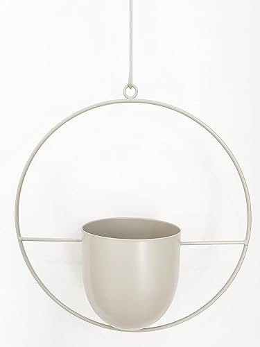 Miniatura 6 de Colgador de metal blanco bohemio, maceta colgante de pared y techo de metal, maceta moderna, soporte para macetas de mediados de siglo, maceta