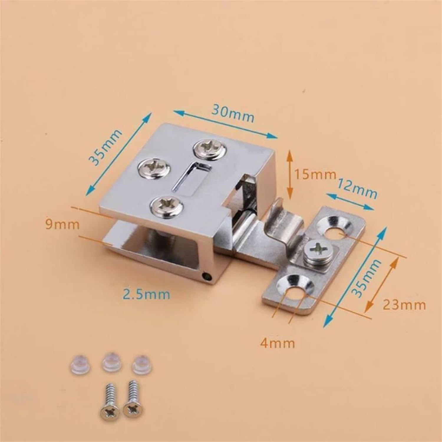 Door Hinge Cabinet Hinges Glass Door Hinge Shower Glass 1pc Black/Silver Cabinet Gate Clamp Cupboard Display(Silver)