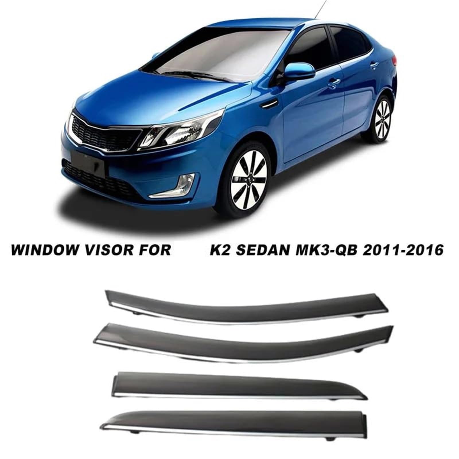 per Kia, K2 Sedan MK3-QB 2011 2012 2013 2014 2015 2016 Finestra